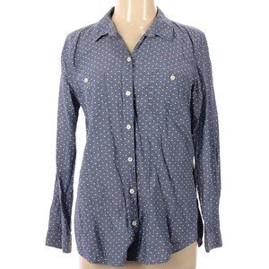 Old Navy Womens Polka Dot Button Down Shirt Large (runs small)